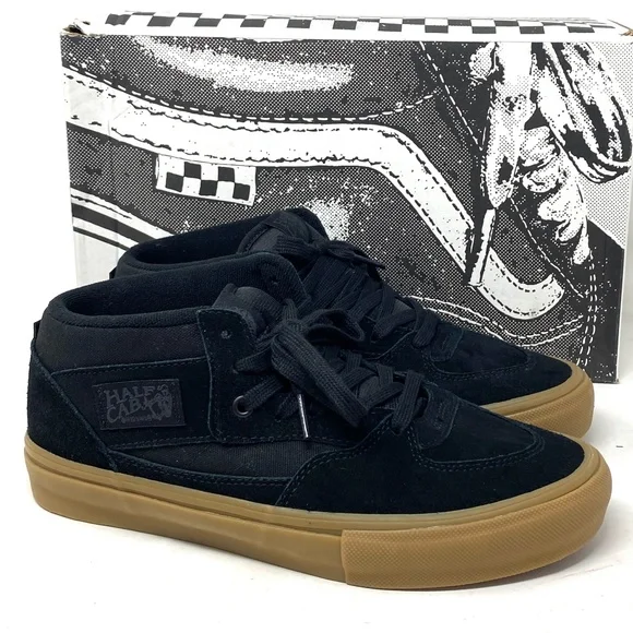 VANS Skate Half Cab Shoes Mid Top For Women Suede Sneakers Black Gum VN0A5FCDB9M - Picture 2 of 11
